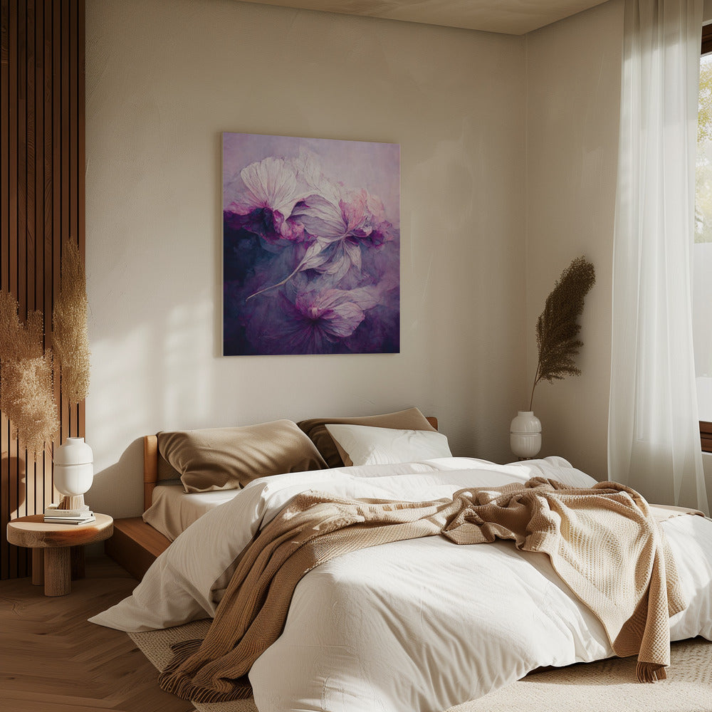 Bloemblaadjes in nevel | Canvas