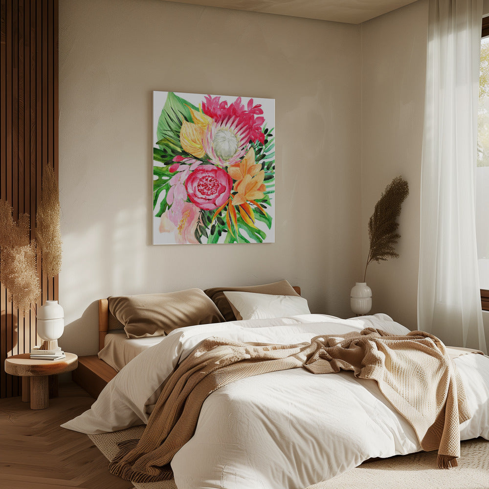 Celia tropisch boeket | Canvas