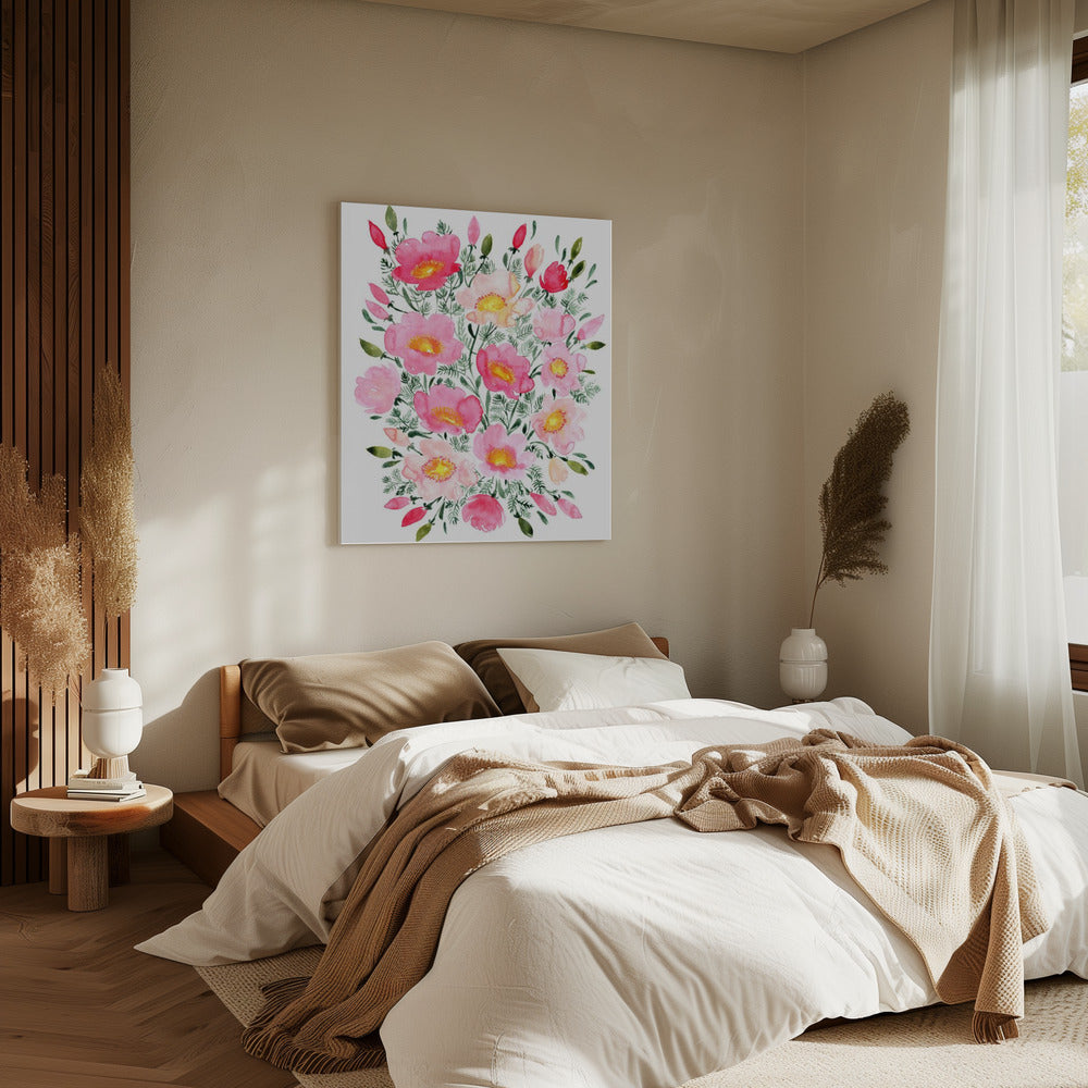 Winterlynn boeket in roze | Canvas