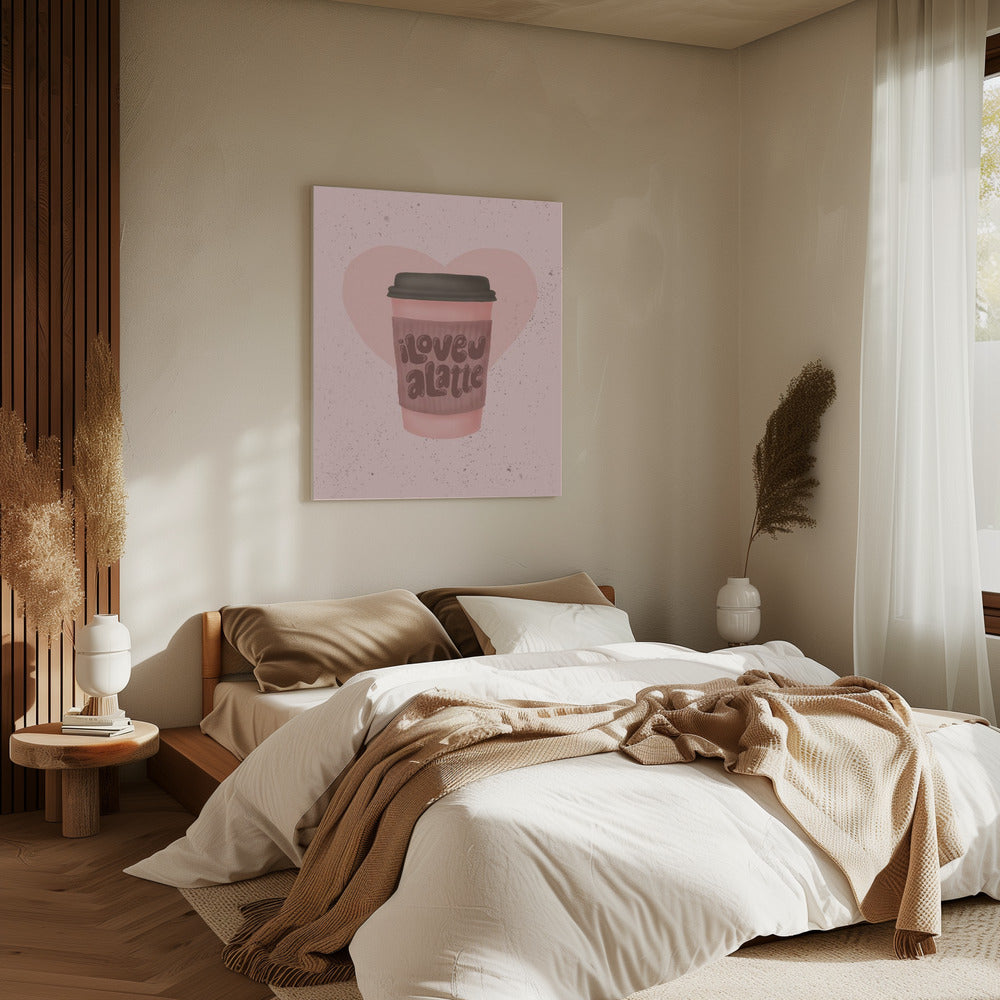 Ik hou van je, een Latte | Canvas