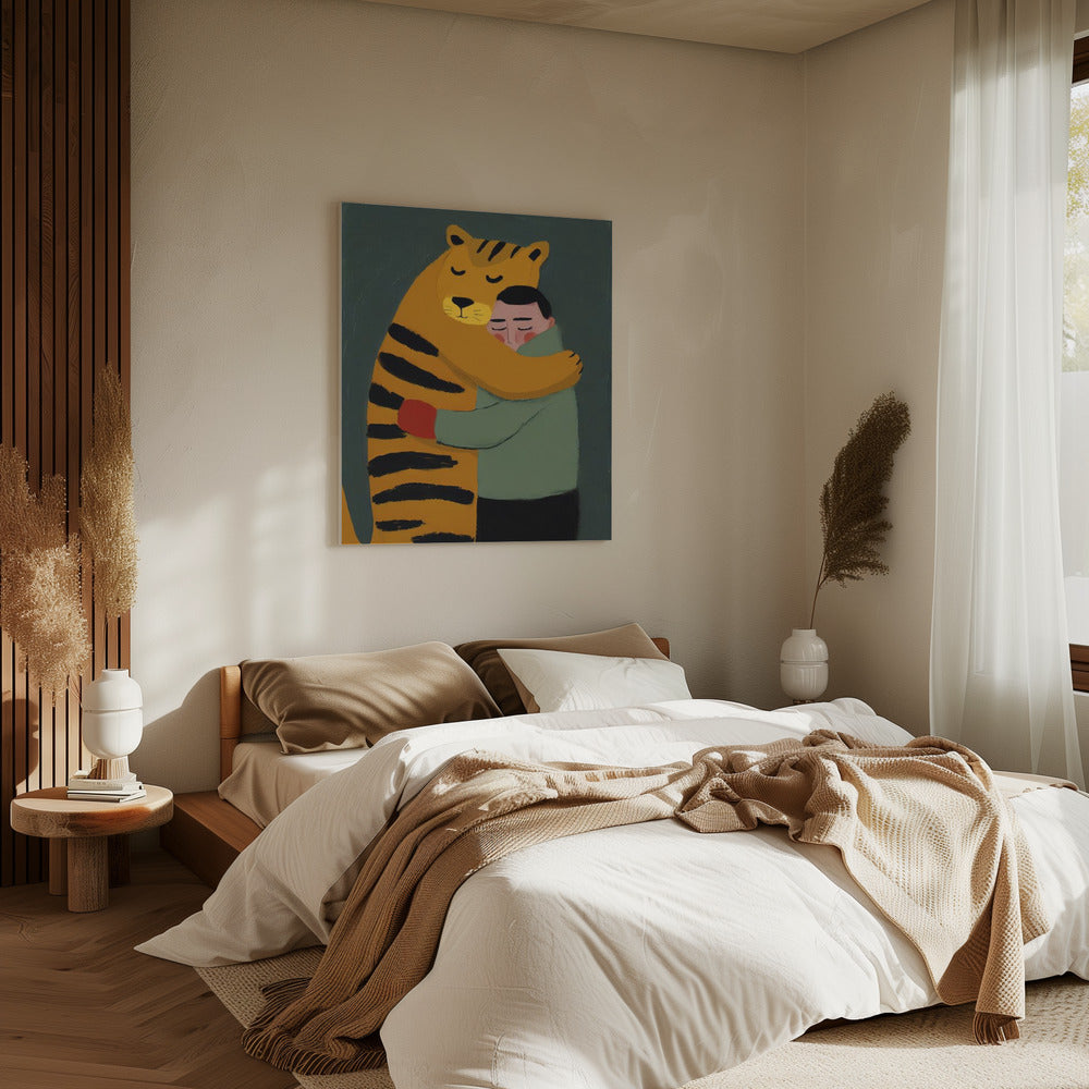 De zachte knuffel van de tijger | Canvas