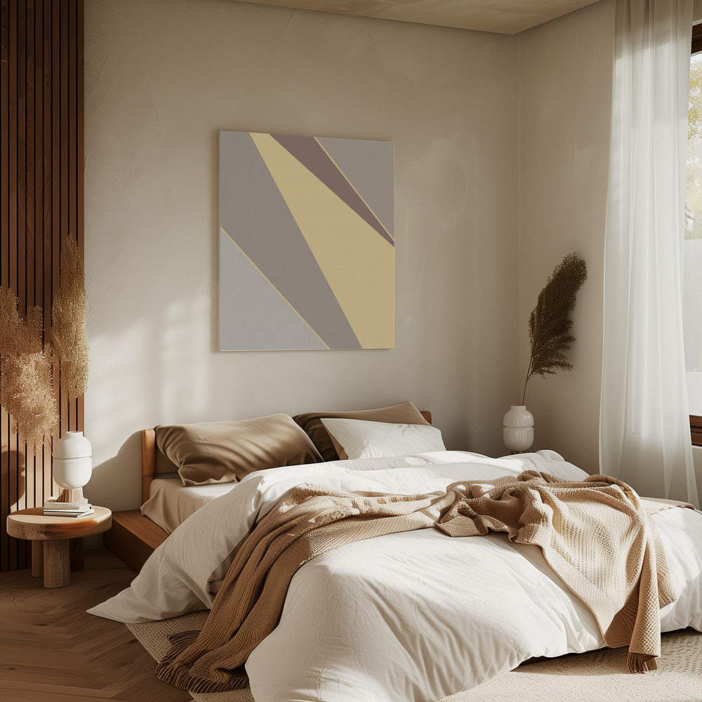 Abstracte vormen geel | Canvas