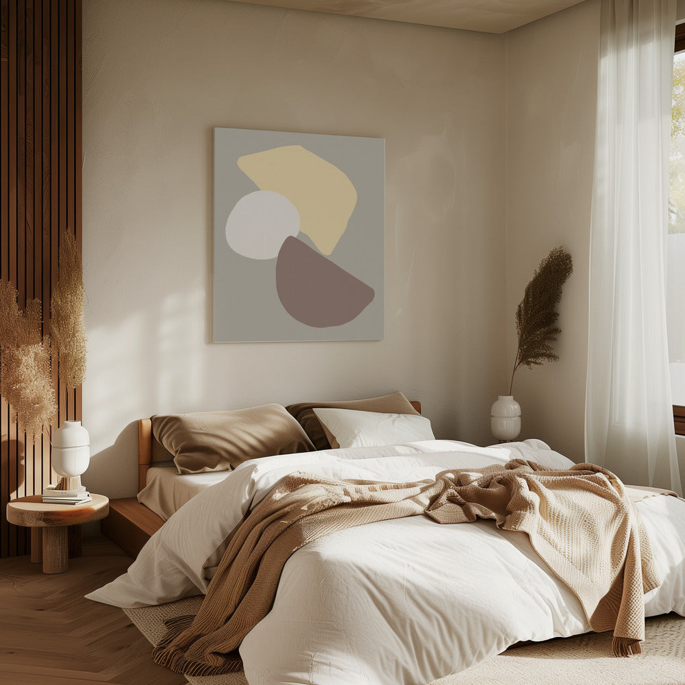 Geometrische velden geel | Canvas