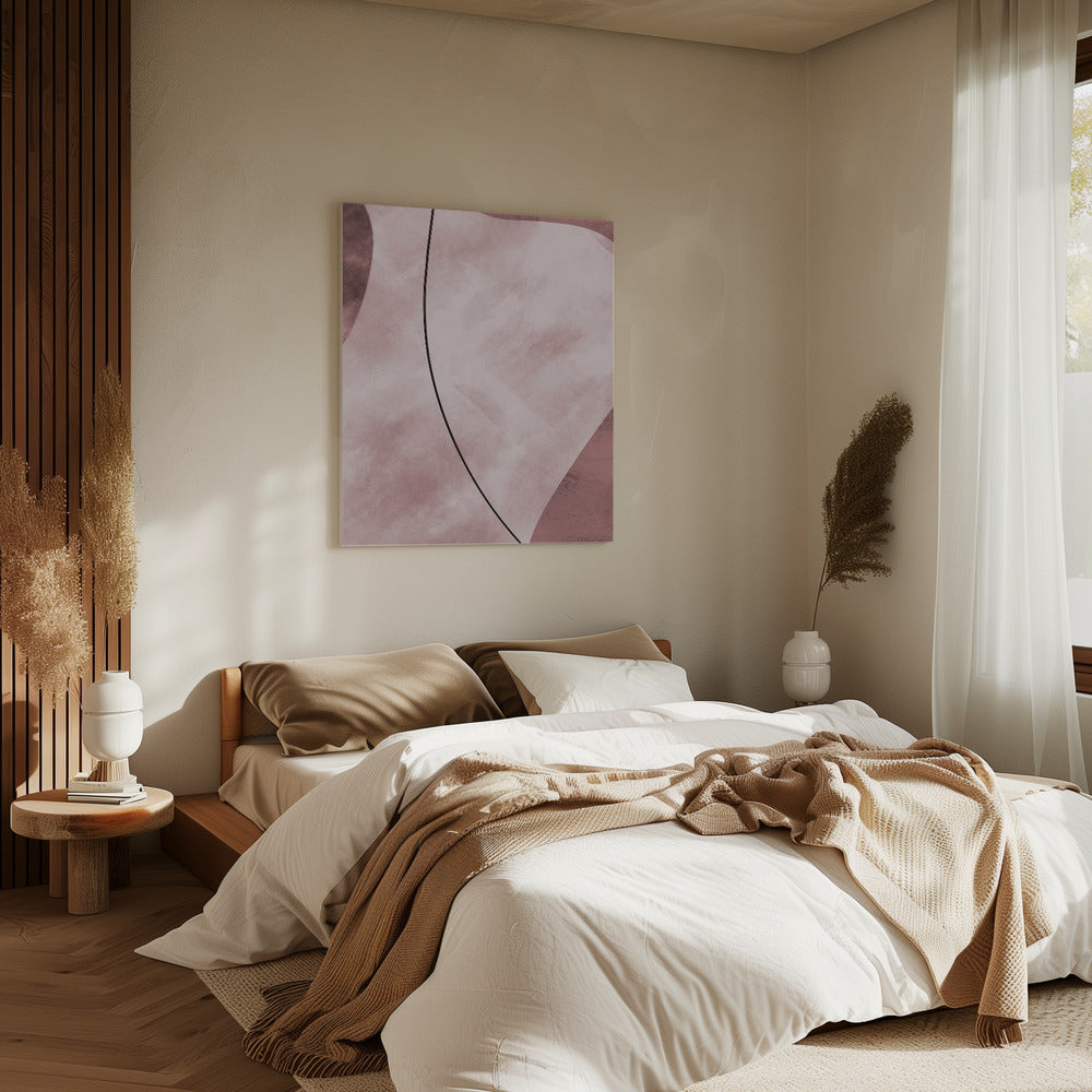Abstracte vormen roze | Canvas