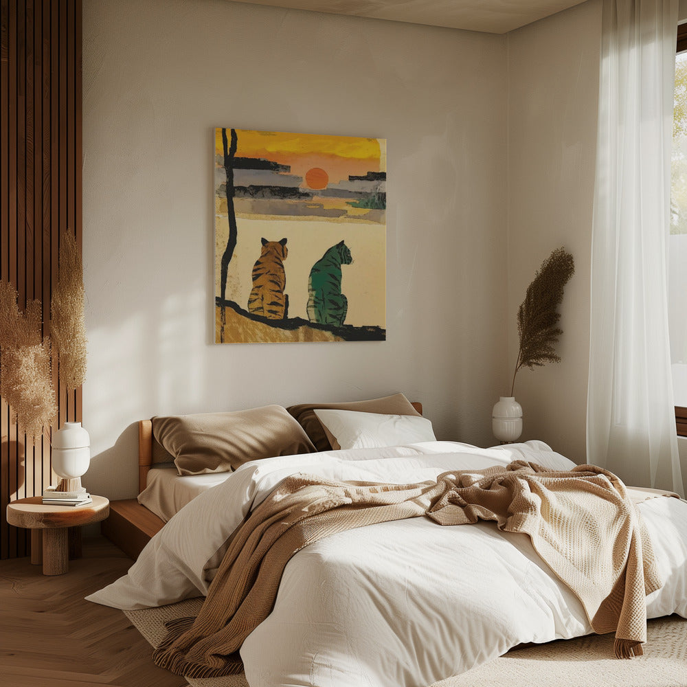 Zonsondergang Metgezellen | Canvas