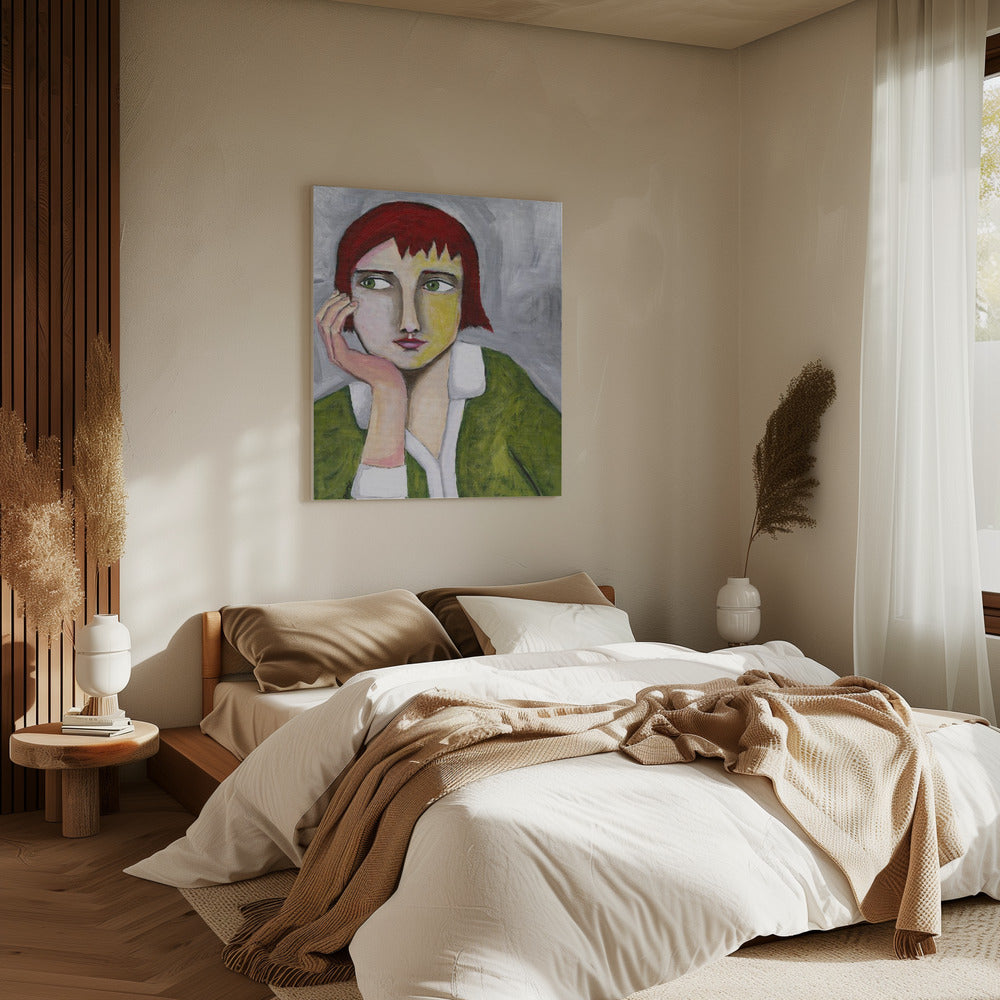 Denkende dame | Canvas