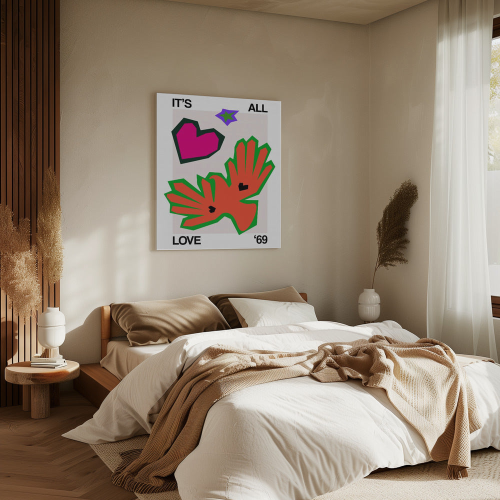 Het is allemaal liefde '69 Bird Orange | Canvas