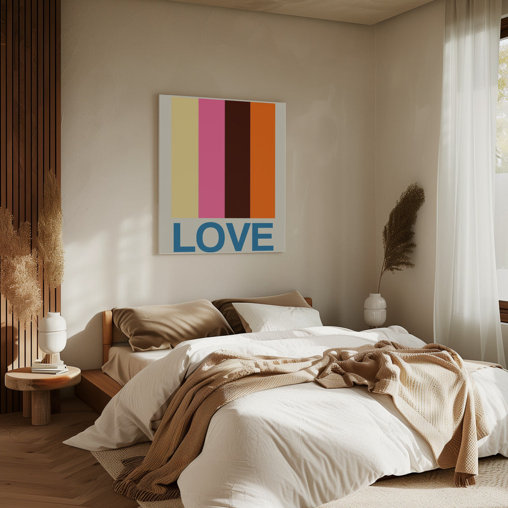 Retro Stripe LOVE Zomerfruit | Canvas