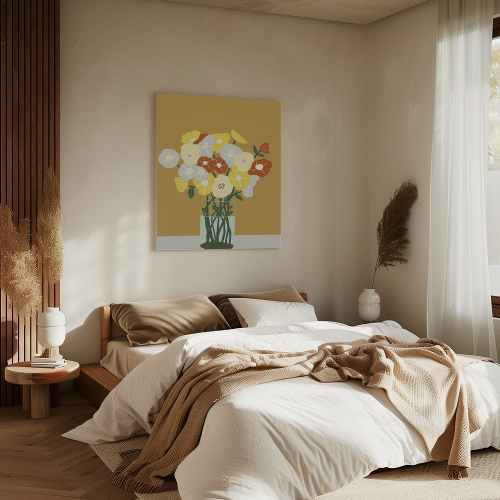 Vaas met bloemen | Canvas