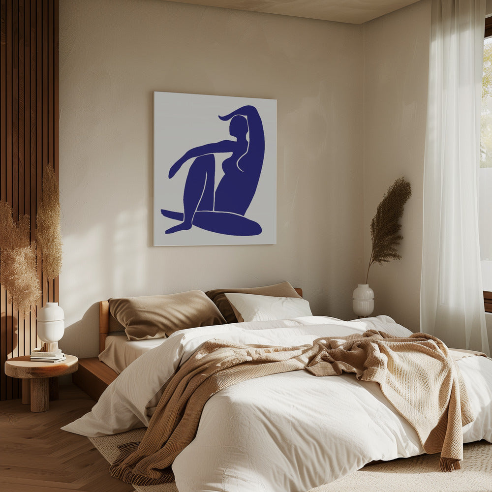 Figuur Blauw | Canvas