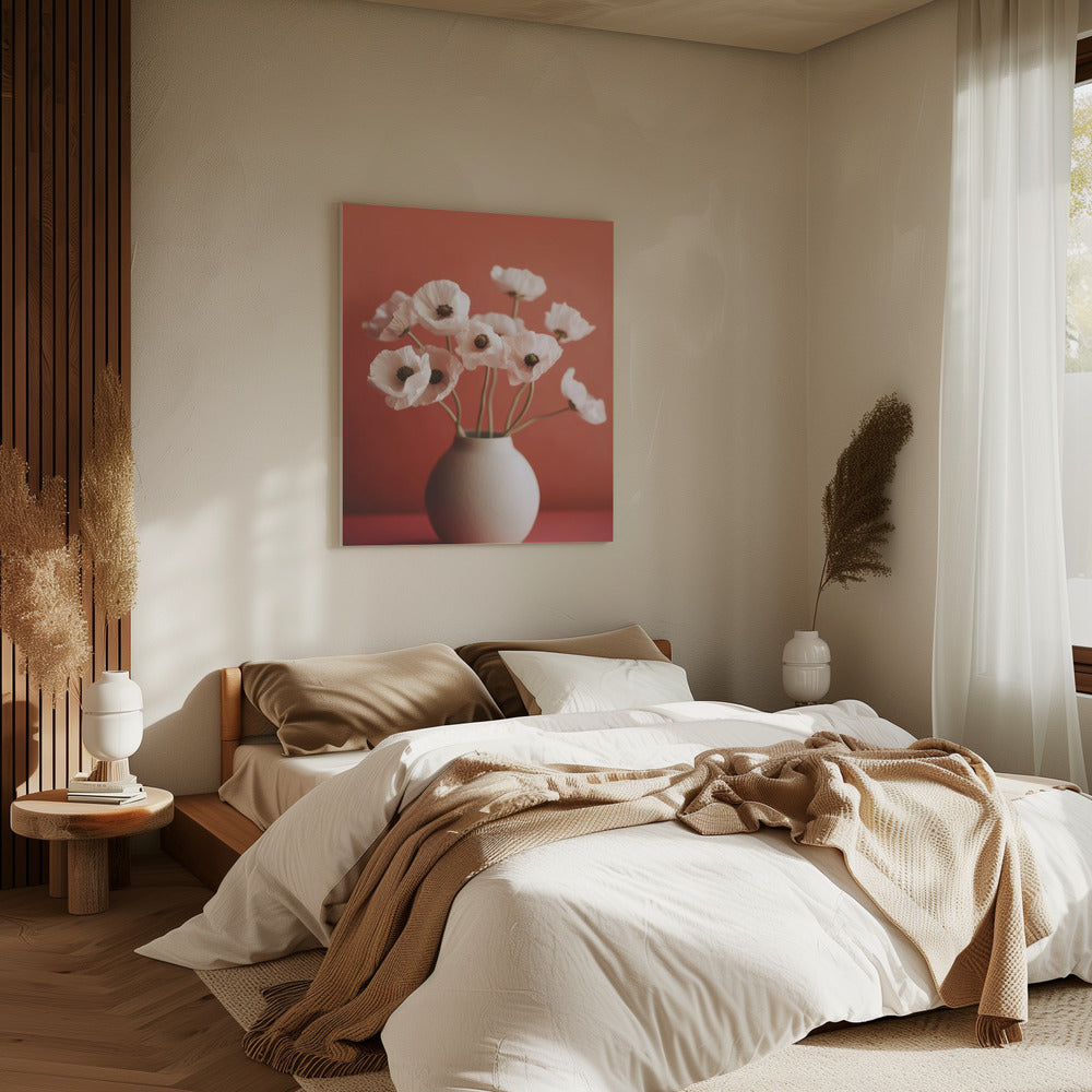 Klaprozen in porselein | Canvas
