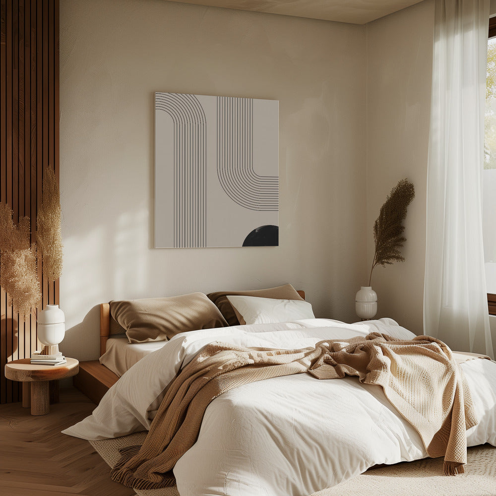 Zwarte minimalistische lijnkunst | Canvas
