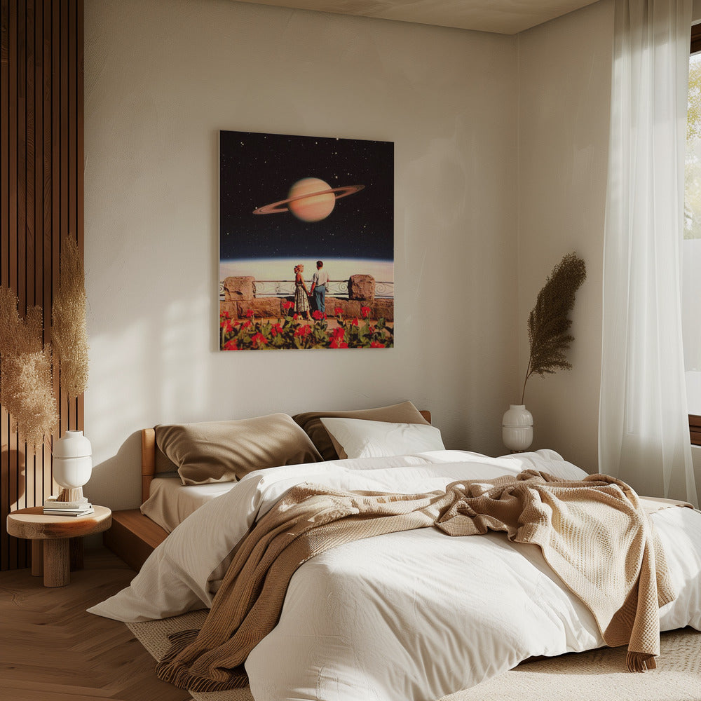 Geliefden in de ruimte | Canvas