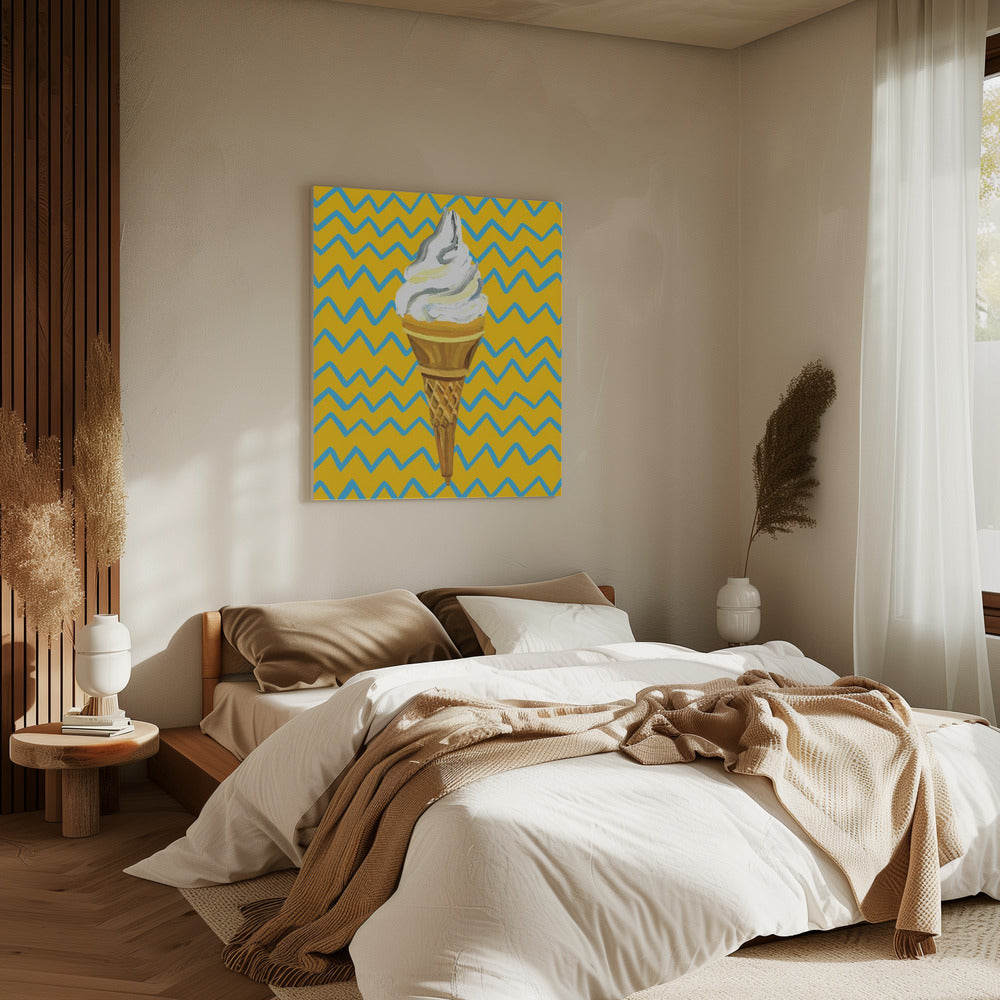 IJs Geel Zigzag | Canvas