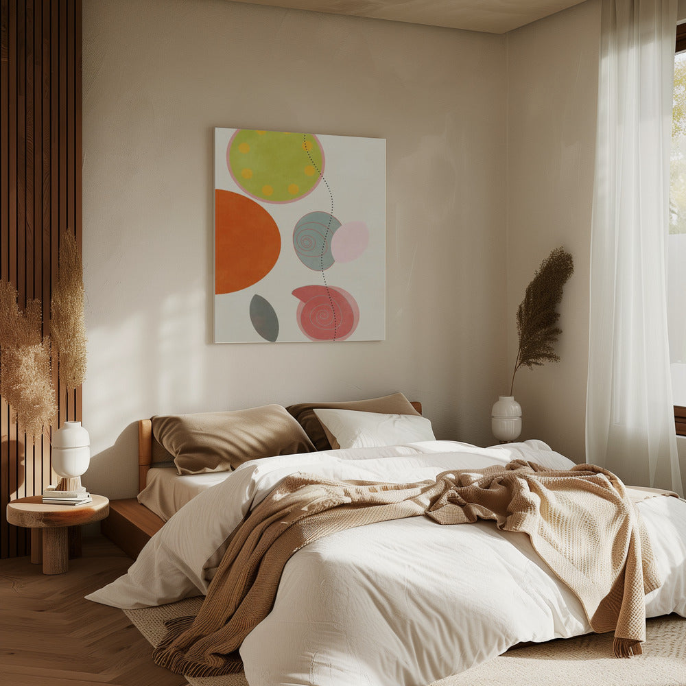Vriendelijke kleuren Hilma 1 | Canvas