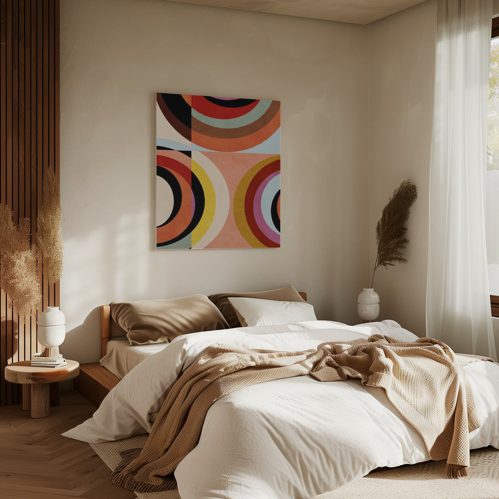 Warme kleuren Bauhaus Geometry3 | Canvas