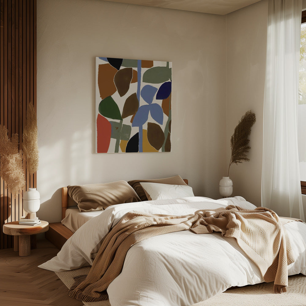 Abstract Bladeren Harmonie | Canvas
