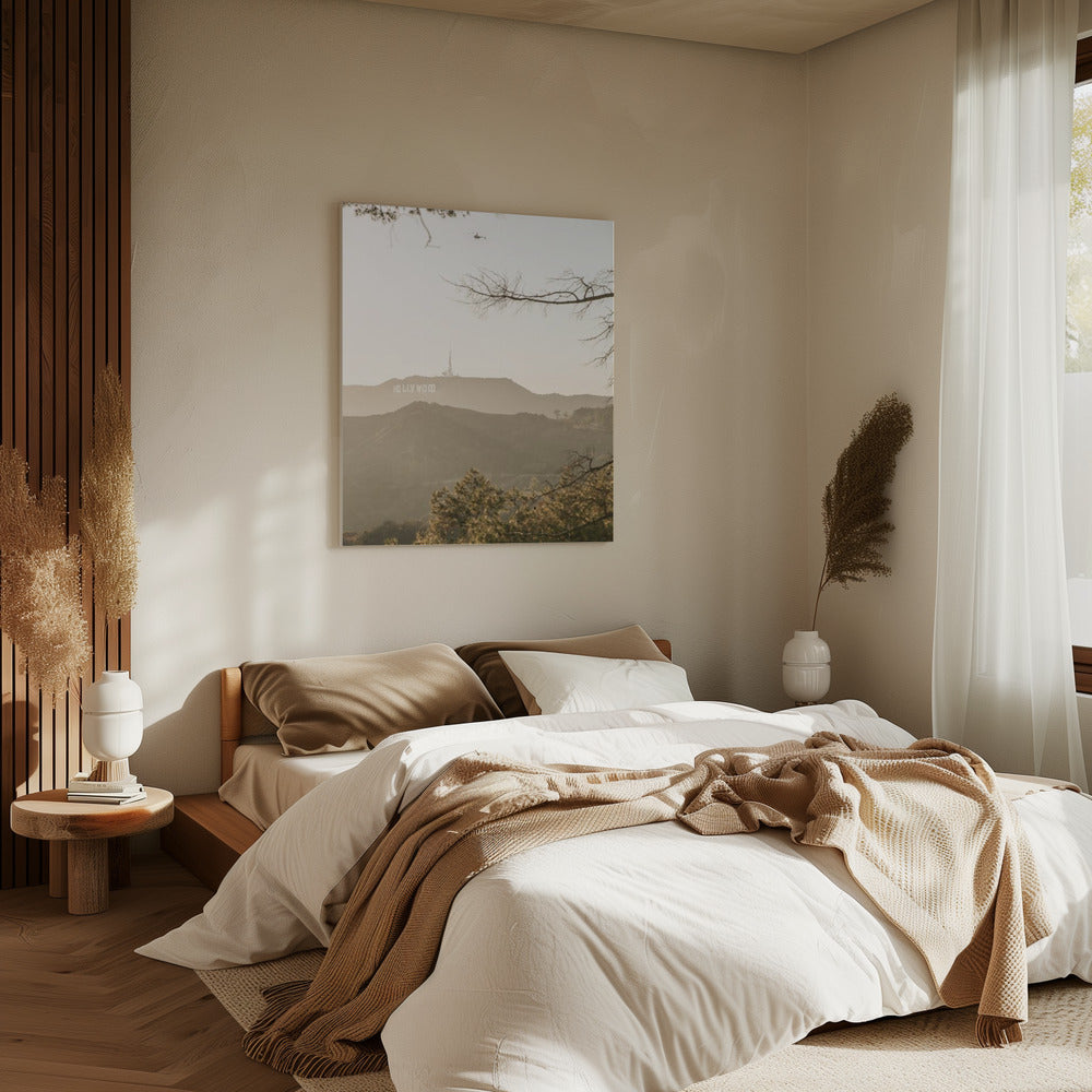 Zonsondergang boven Hollywood | Canvas