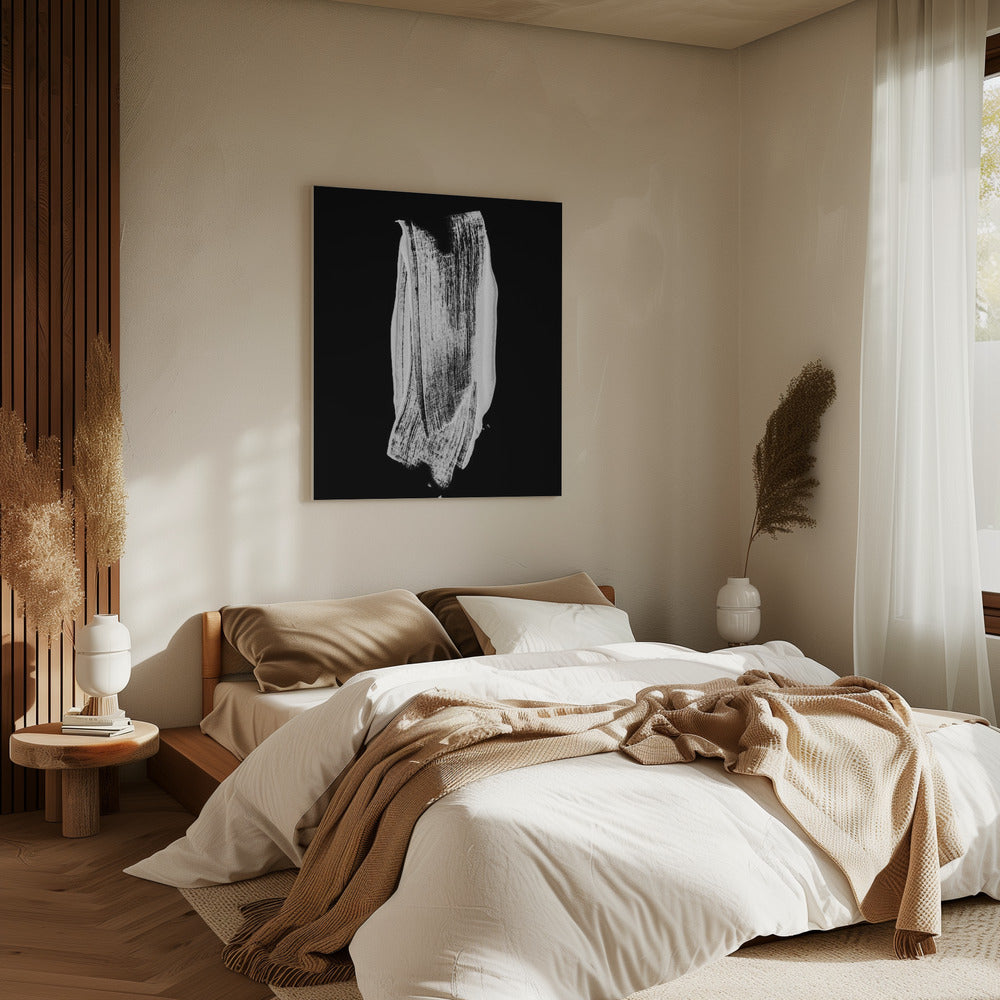 Monochrome penseelstreek | Canvas