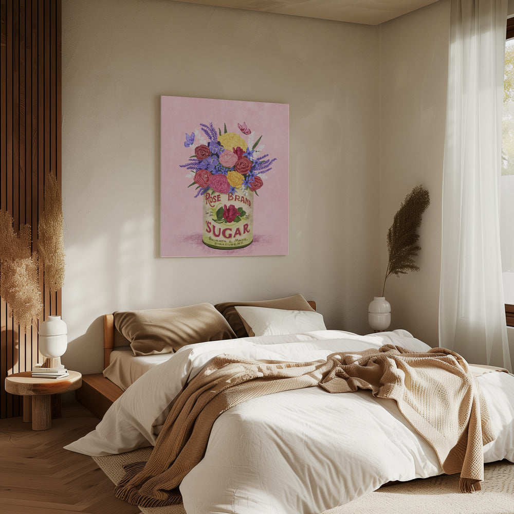 Bloemen in een vintage blik | Canvas