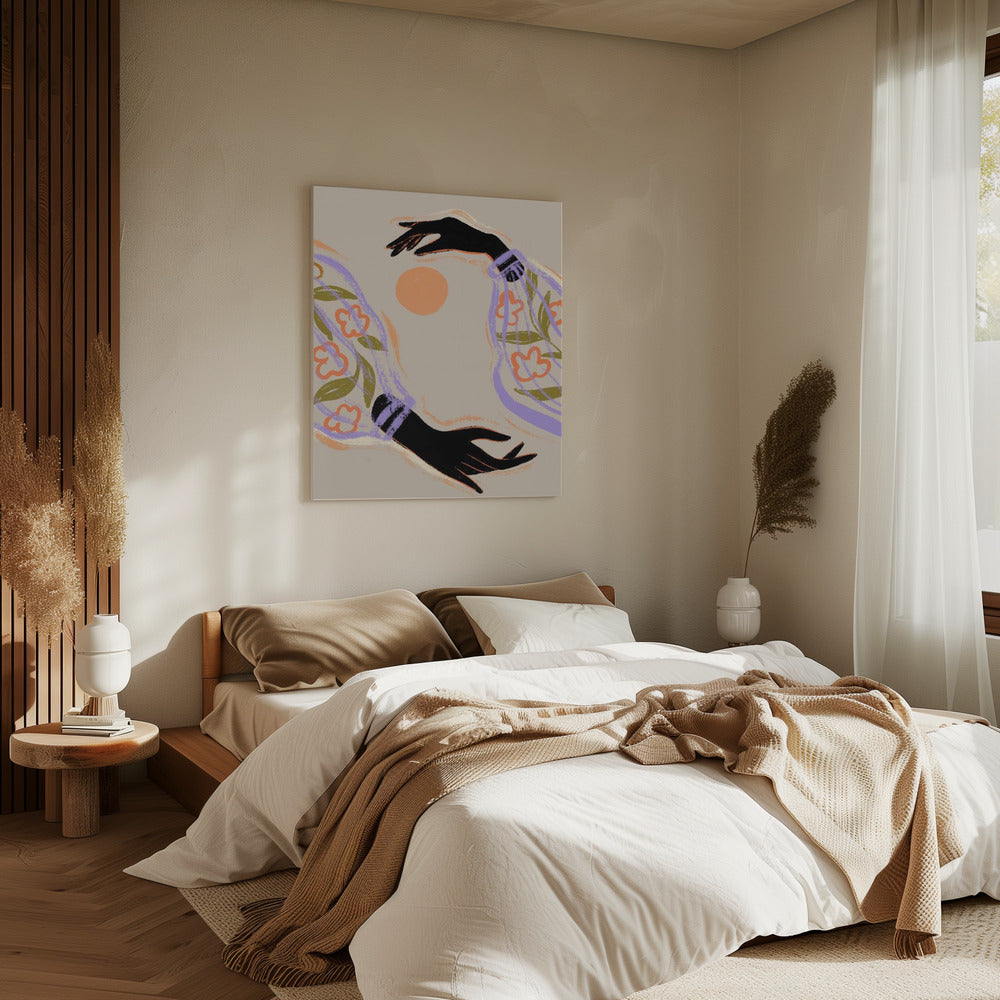 Omarm de zon | Canvas