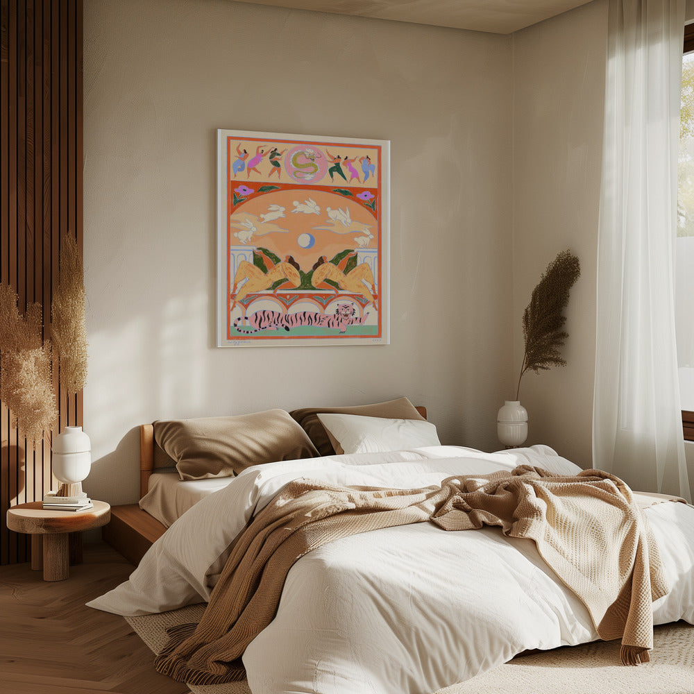 Konijn springt over de maan | Canvas