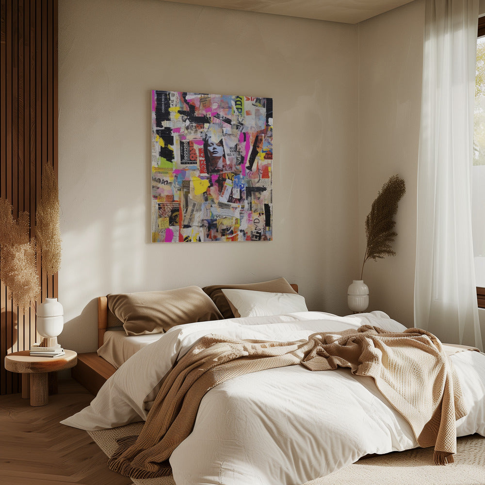 Levendige collage-echo's | Canvas