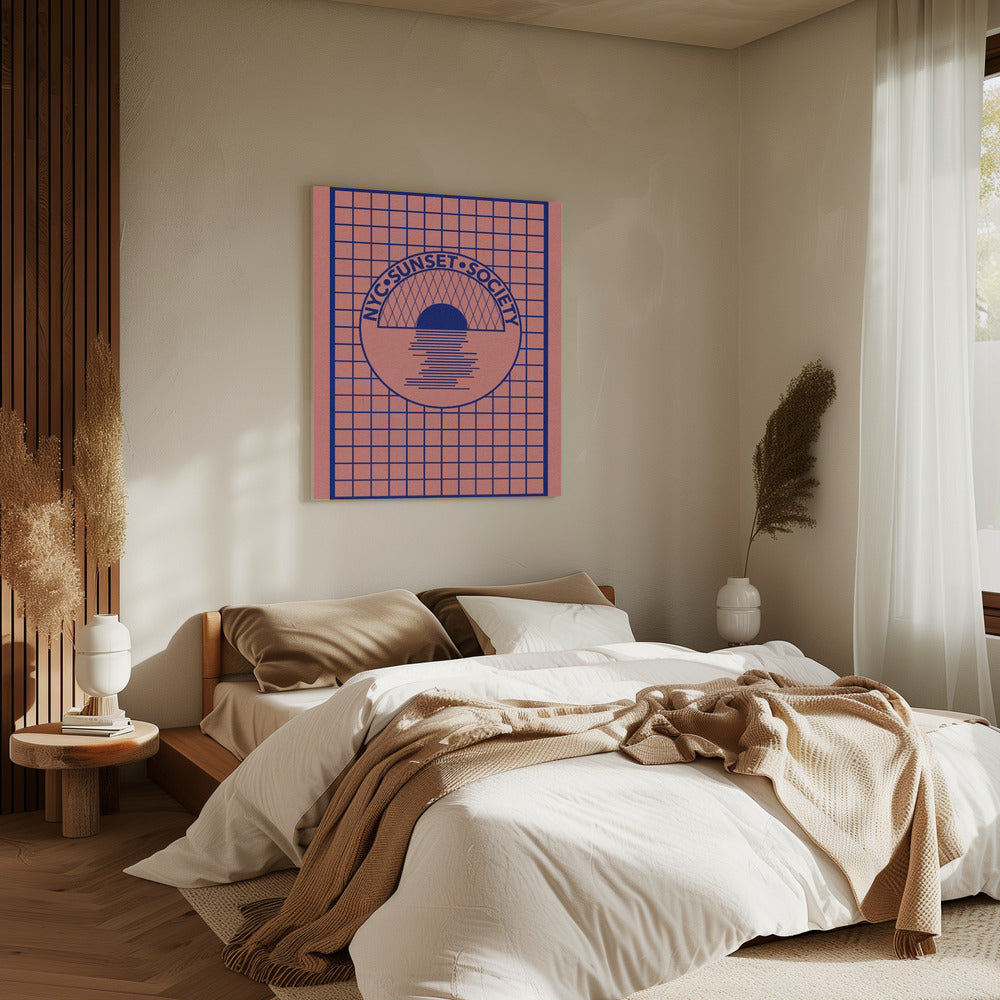 NYC Sunset Society Blauw | Canvas