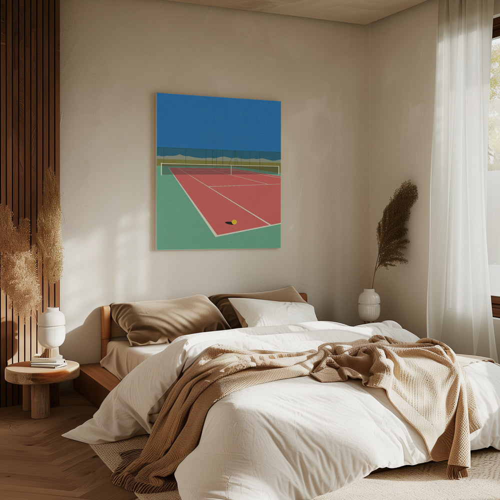 Tennisbaan in de woestijn | Canvas