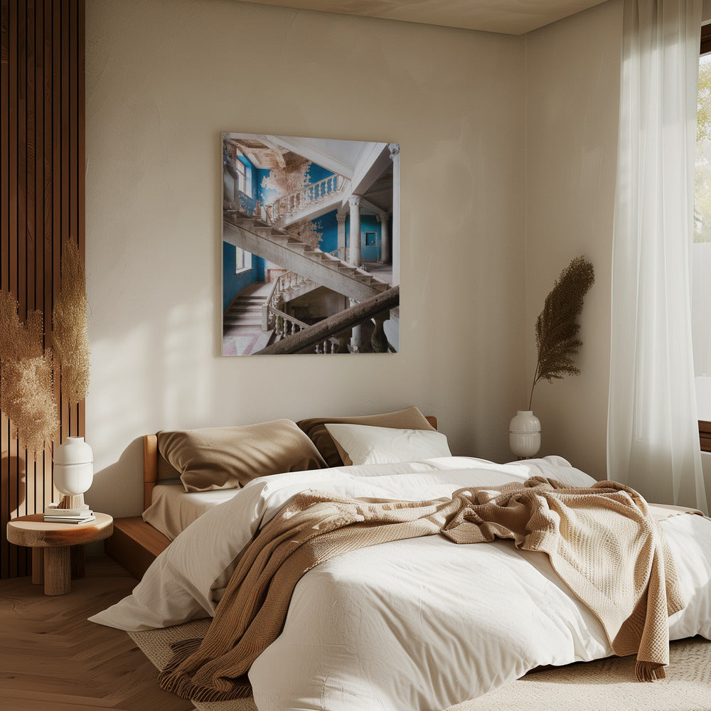 Blauwe trap | Canvas
