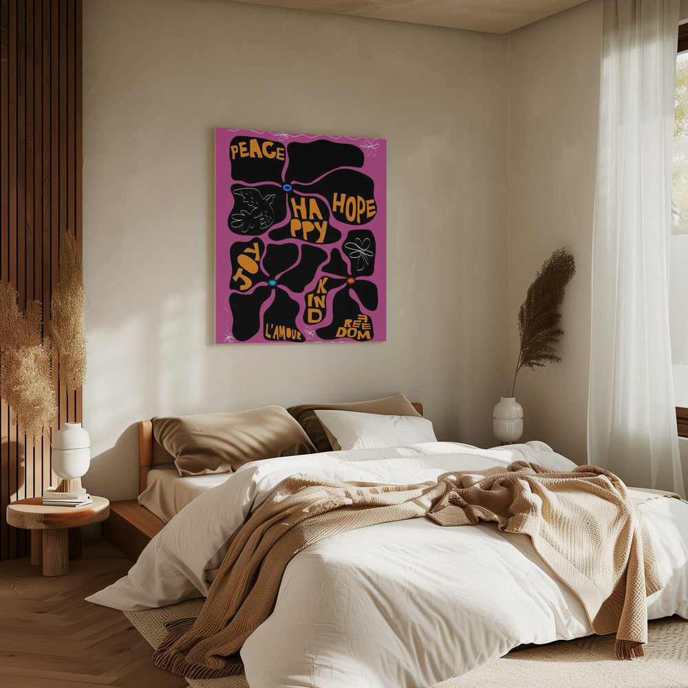 Bloem van de Tijd - Paars | Canvas