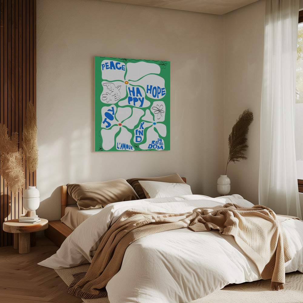 Bloem van de Tijd - Groen | Canvas