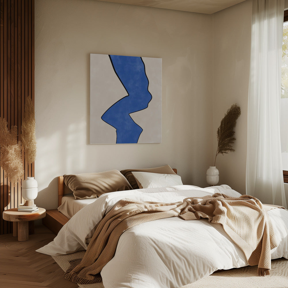 Gedurfde blauwe contour | Canvas
