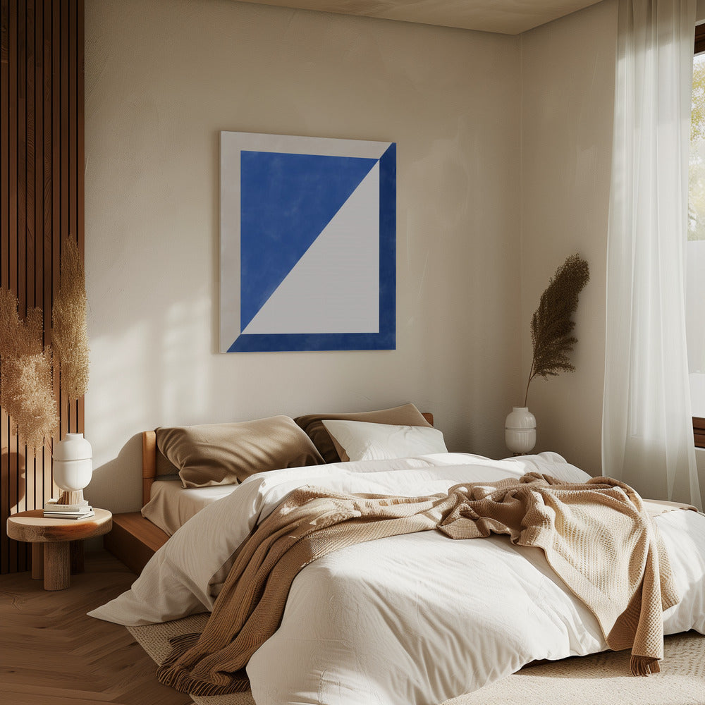 Blauw Geometrisch Spel | Canvas