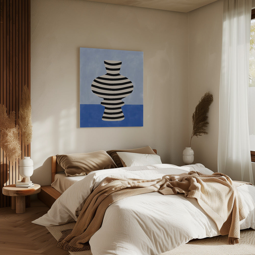 Gestreepte vaas illusie | Canvas