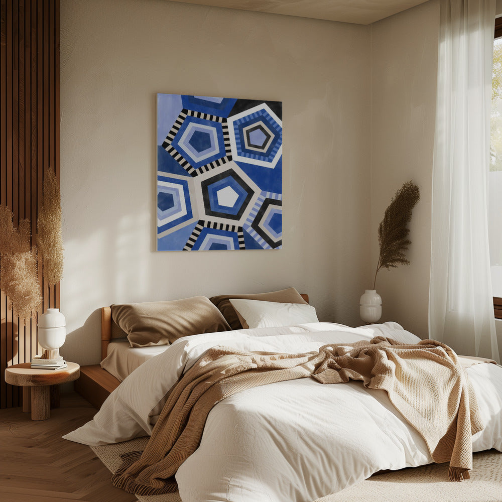 Geometrisch patroon met zeshoekige vorm | Canvas