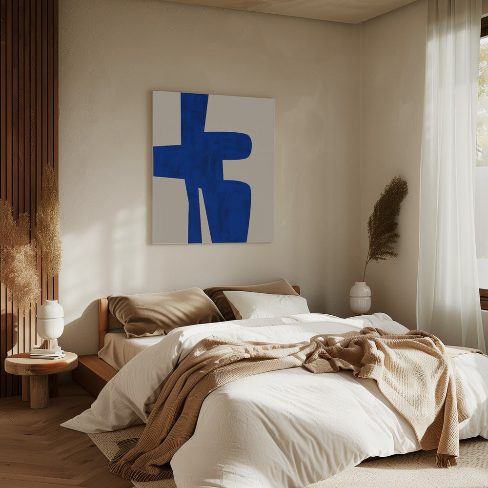 Blauwe Harmonie Vorm | Canvas