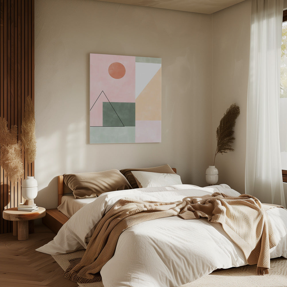 Pasteltinten met minimalistische vormen | Canvas