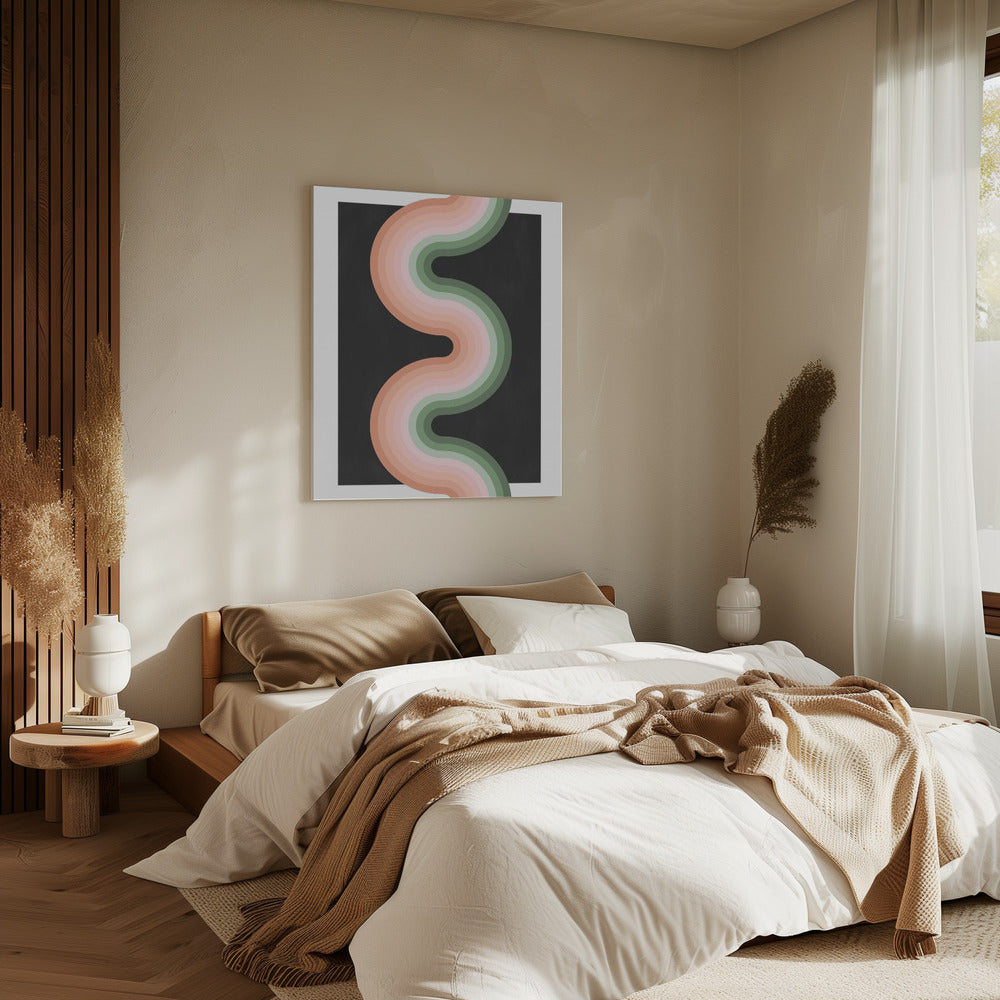 Golvend patroon met gelaagde pasteltinten | Canvas