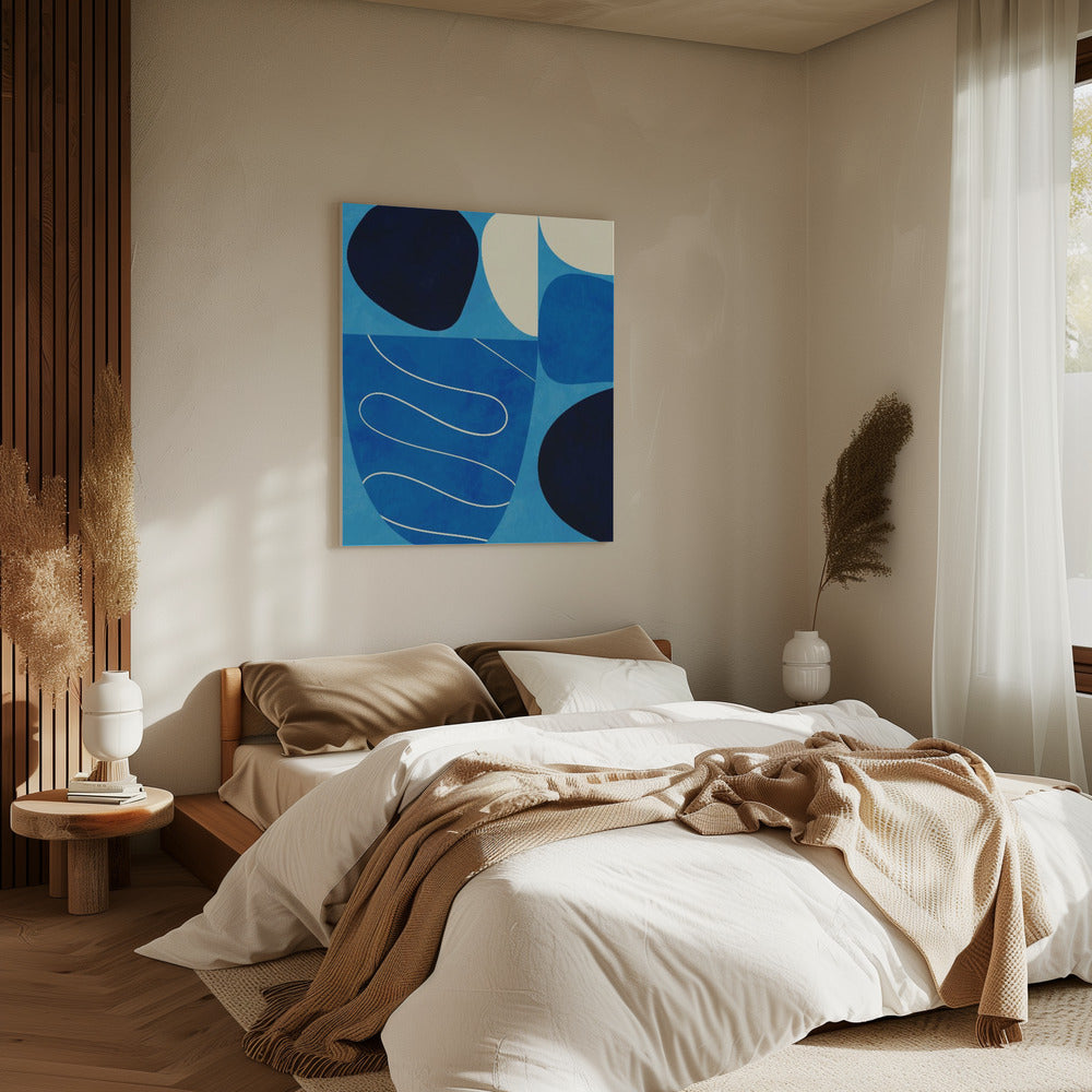 Vormenspel 3 1blauw | Canvas