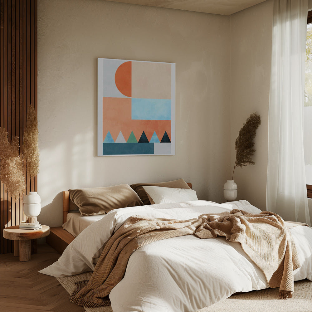 Ruimtes Blauwe Driehoek | Canvas