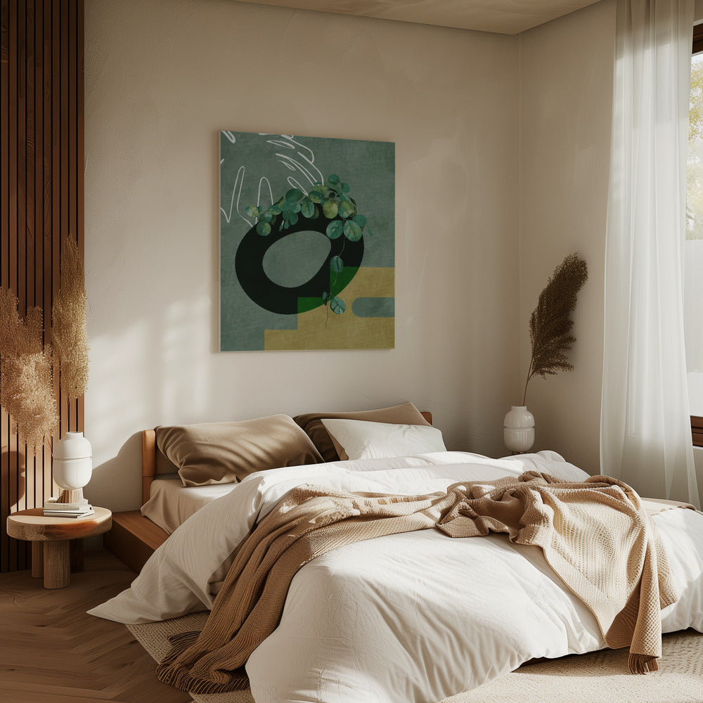 Bladeren Meer 4 Groen | Canvas