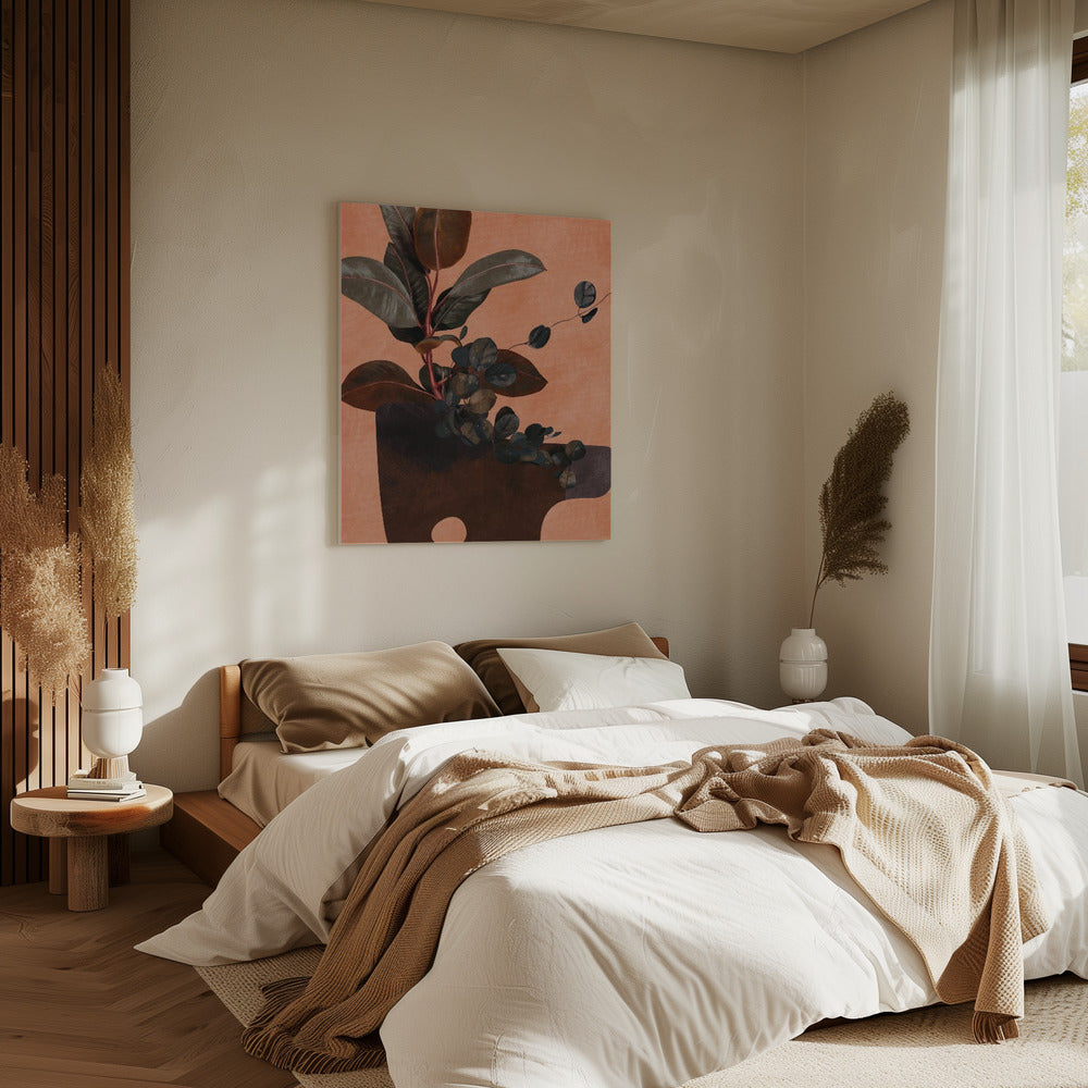 Bladeren Meer 6 Rood | Canvas