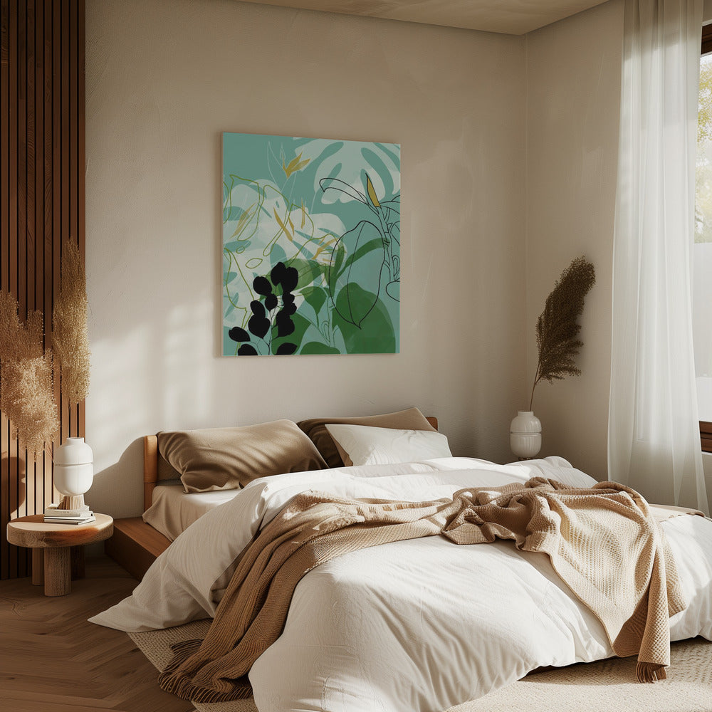 Bladerenlijn Boho2 | Canvas