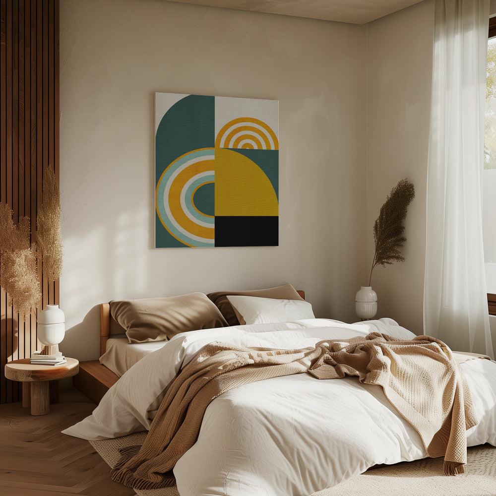 Regenboog Plus Vormen8 | Canvas