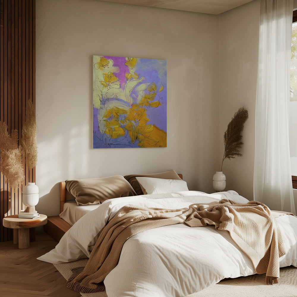 Gouden Bloesem Gloed | Canvas