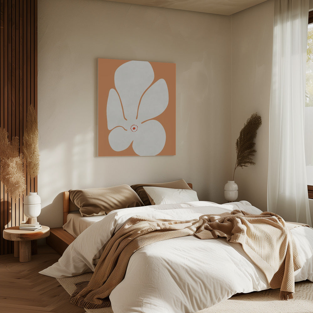 Witte Klaprozen Bloem | Canvas