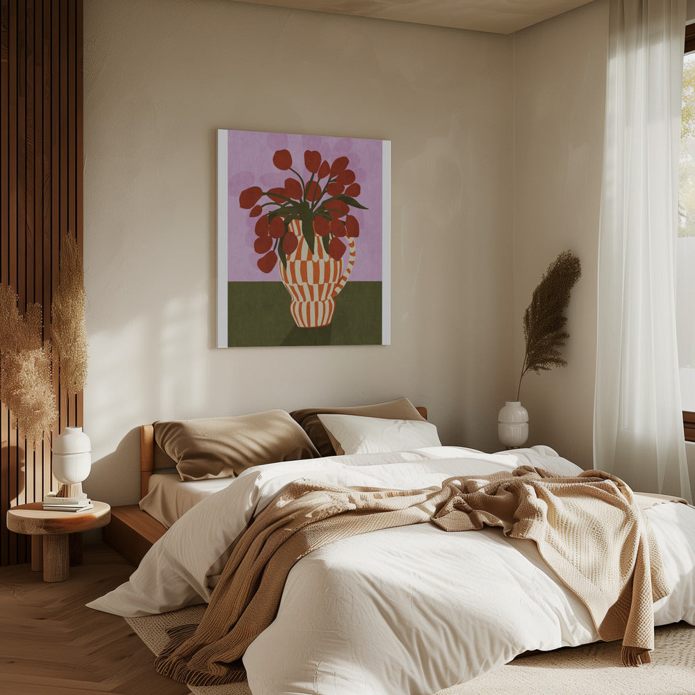 Bold Tulips in Vase | Canvas
