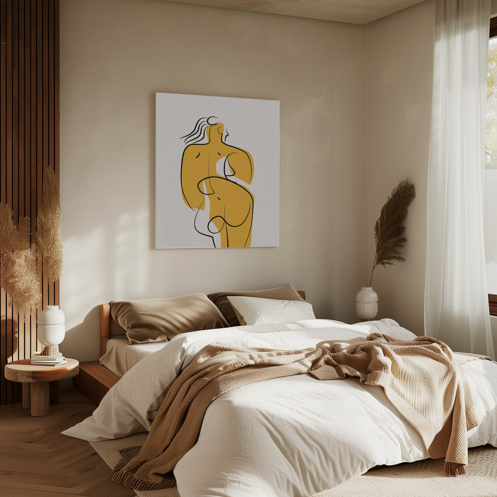 Lijnen en curven in naakt | Canvas