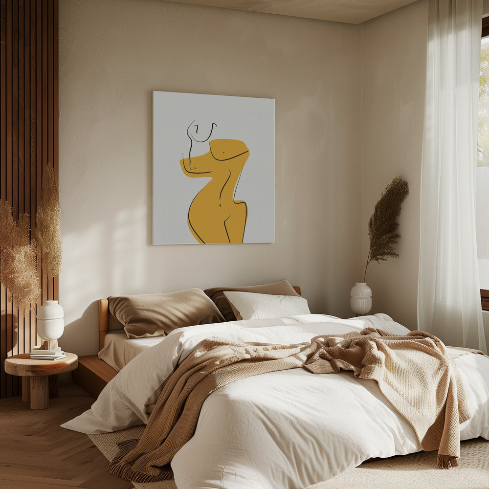 Elegant vrouwelijk naaktsilhouet | Canvas